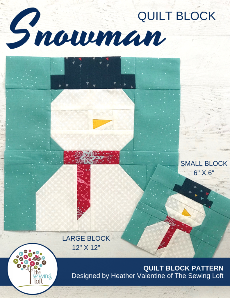 snowman quilt block | blocks 2 quilt - the sewing loft